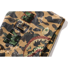 1ST CAMO SEQUIN SHARK RELAXED FIT FULL ZIP HOODIE MENS