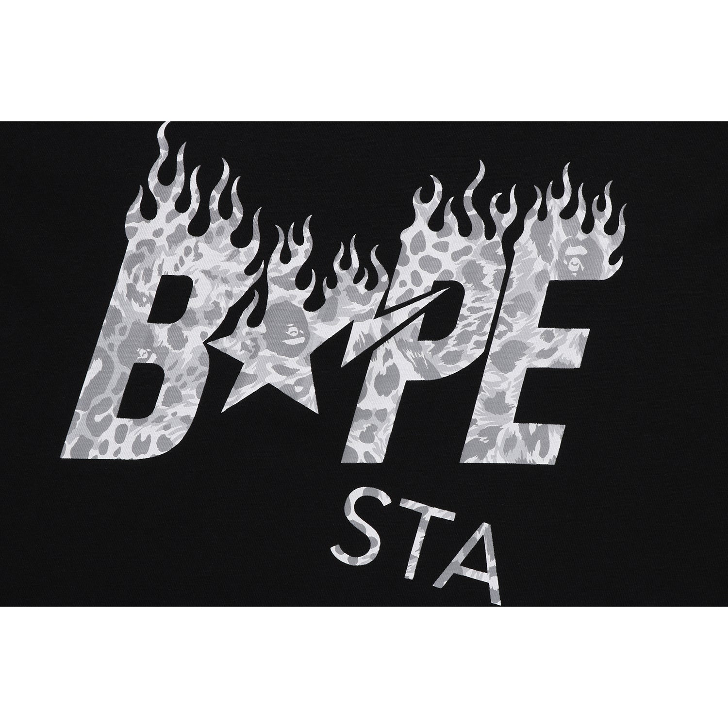 WILD LEOPARD PATTERN BAPE STA LOGO RELAXED FIT TEE MENS